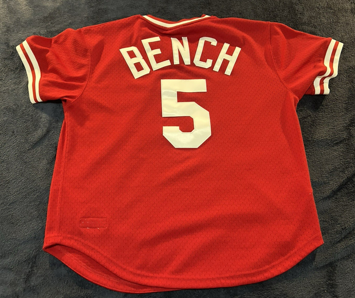 Stitched Mitchell & Ness Cooperstown JOHNNY BENCH #5 Reds Jersey Large 44