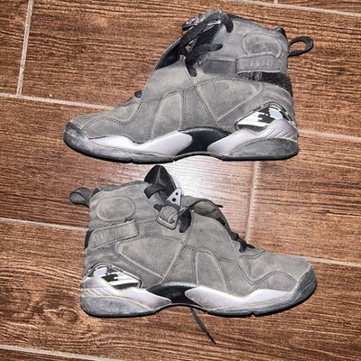 YOUTH SIZE 4.5y  Nike Air Jordan 8 BG Retro 'Chrome' Black/Graphite 305368-003