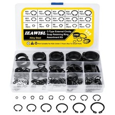 Snap Ring Set, 325Pcs Alloy Steel External Retaining Ring 15 Sizes C-Clips, Circ