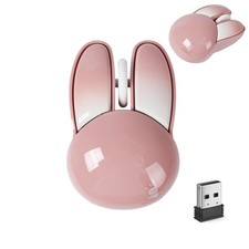 Wireless Mouse Bluetooth Cute Bunny Shape Small Quiet USB Optical Silent Funn...