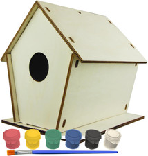 DIY Wooden Birdhouse Kit NHP-DIYH-SQ, Easy-To-Build DIY Birdhouse Kit for Kids,