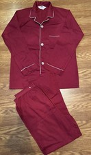 Montgomery Ward Men's 2 Pcs Set PJ Cotton Blend Cranberry Size M 37-40