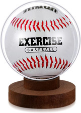 1 Set Baseball Display Case Wood Base Baseball Holder Stand Box Round Clear B...
