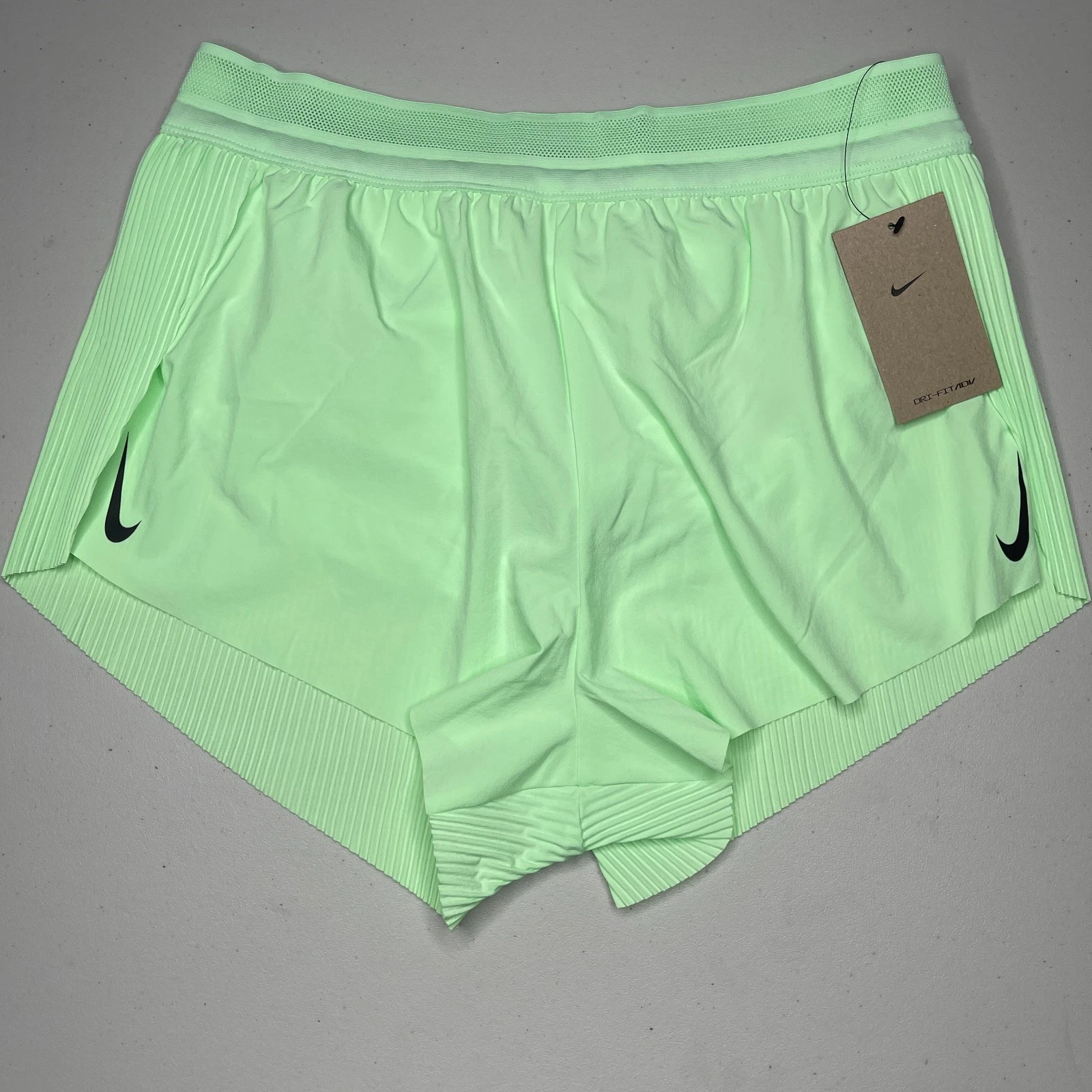 Nike Dri-FIT ADV Aeroswift 3" Lined Running Shorts Womens Large Green FN2328-376