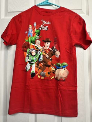 ^New Toy Story T-Shirt Youth Buzz Woody Slinky Aliens Rex forky ham Sze Large L