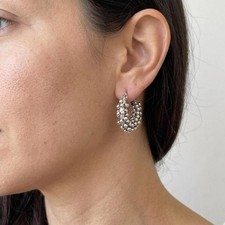 Silver Tone Hoop Earrings