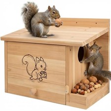 Extra Large Squirrel Houses for Outside 15.7" Outdoor Nest Box with Feeder L