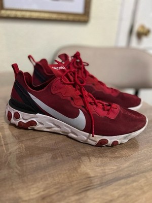 Nike React Element 55 Red Sneakers Size 12