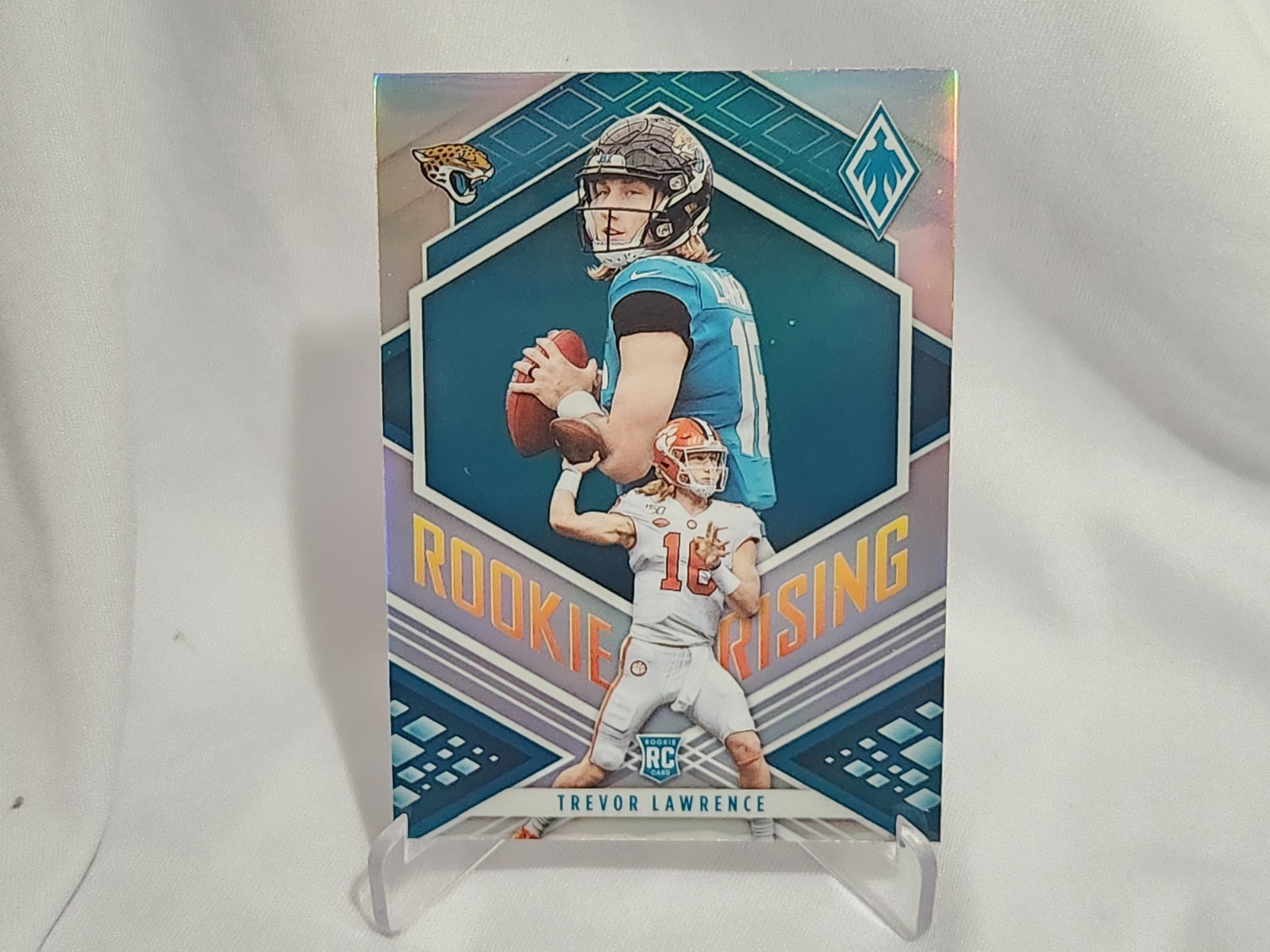 Trevor Lawrence 2021 Phoenix Rookie Rising RC Silver Holo “Prizm” #RIS-1