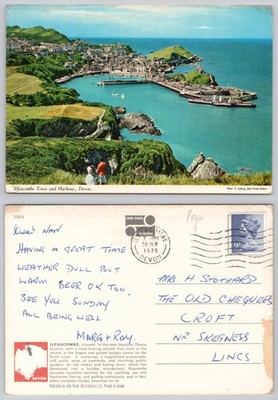 c44674 #1 Ilfracombe Devon England John Hinde Postkarte 1979 Stempel
