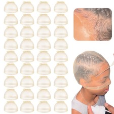 Sheer HD Wig Caps for Lace Front Wig, 36 Pieces Non Slip Bald Stocking Caps f...