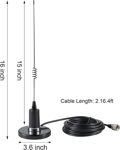 VHF Marine Radio Antenna 156-163Mhz Super Strong Magnetic Base Antenna PL259 Con - Picture 2 of 8