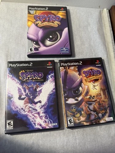Spyro PS2 Game Lot: Enter the Dragonfly, A Hero's Tail, Legend of Spyro