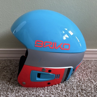 Briko Blue Gray Red Winter Sport Helmet Hard Shell