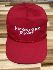 Vintage Firestone Racing Snapback Hat Adjustable Red Rope Bill Cap F1 Racing