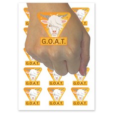 Greatest of All Time Handsome Goat Temporary Tattoo Fake Body Art