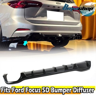 Fits 2022+ Ford Focus MK4 5D Wagon ST Line Rear Bumper Diffuser Painted Black
