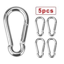 10 PCS Stainless Steel Spring Snap Hooks Heavy Duty Carabiners Keychain Clip NEW