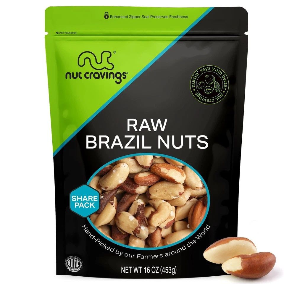 Nueces crudas de Brasil enteras - sin cáscara bocadillo saludable fresco totalmente natural embalado a granel Foto 4 de 4