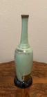 SIGNED - #878 John Frank Frankoma Prairie Green Black Pedestal Pottery Vase -16”