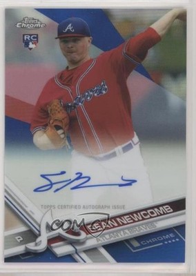 2017 Topps Chrome Rookie Blue Refractor 19/150 Sean Newcomb #RA-SN Auto RC 0v1