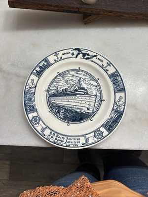 #ad Georgian Bay Line S.S. South American Great Lakes Cruises 10 inch PLATE mint $29.00
