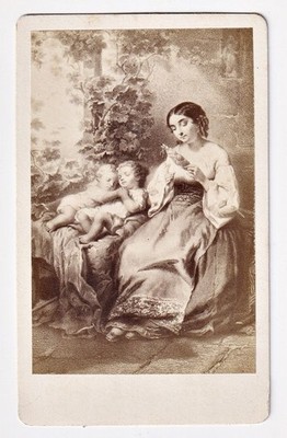 Lanfant de Metz - the twins twins child painting painting CDV photo photo 1870