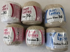LOT OF 6 Aunt Lydias Crochet Cotton Thread Fine 20 Extra 30 fashion 3 natural