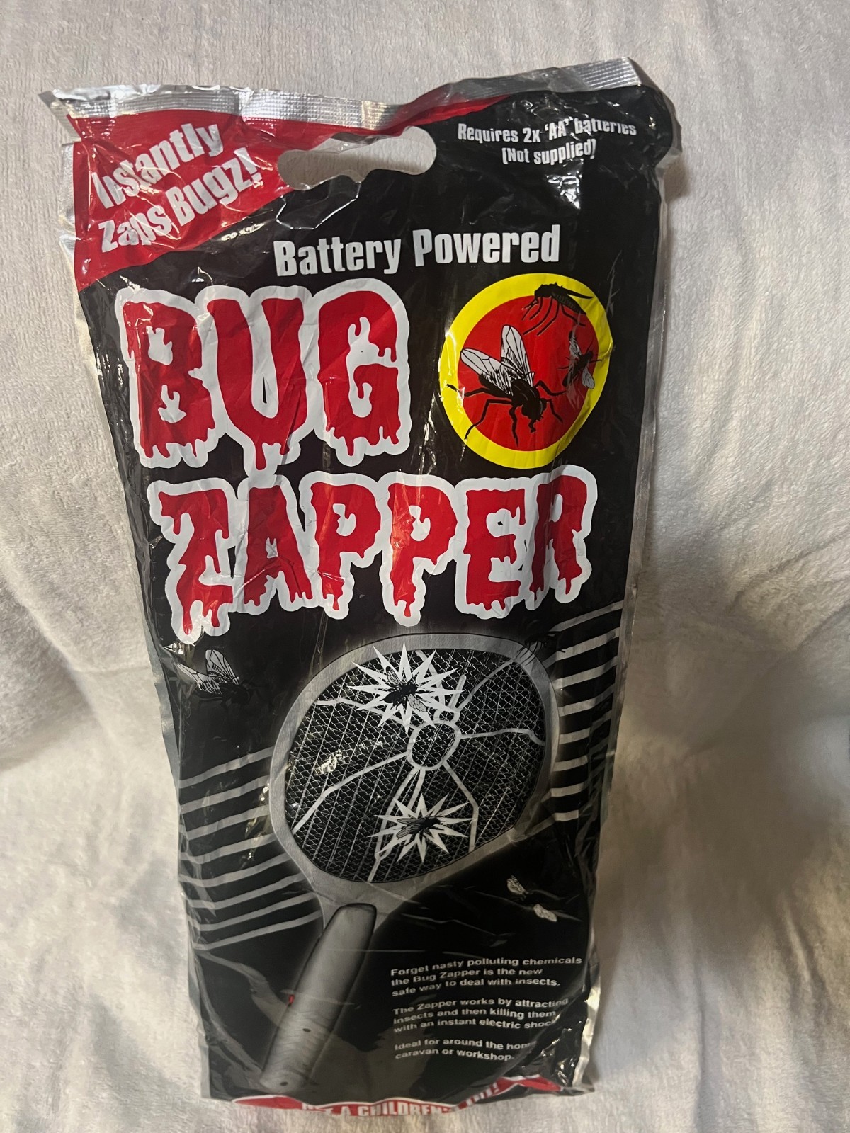 Handheld Battery-Powered Bug Zapper Racket NIP
