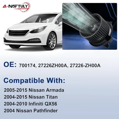 HVAC Blower Motor Fan for 2004-2015 Nissan Titan, Armada, QX56, Pathfinder - Imagem 3 de 4