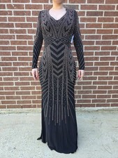 Xscape 1920s Beaded Art Deco Formal Gown