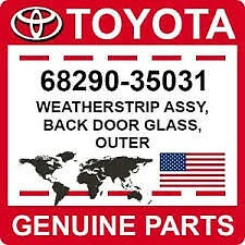 Puerta levadiza exterior trasera genuina Toyota correa de vidrio moldura sello de resistencia 4Runner Foto 2 de 3