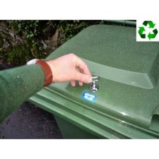 Wheelie bin lock, easy to fit, simple, strong and discrete & smart FREE HOLESAW