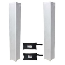 2 White PROX 9.84FT Truss DJ Scrim Sleeve Covers with Zipper Carrying Bags