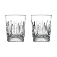 WATERFORD Crystal WINTER WONDERS Double Old Fashion Set Of 2 Whiskey Glasses NIB