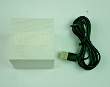 Modern Wooden Digital Alarm Clock - Time & Temperature