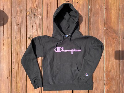 Logo Hoodie Champion Script Overhead Hoodie Black Champion Reverse