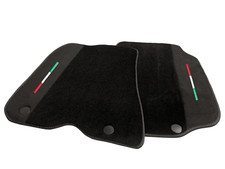 Black Floor Mats For Ferrari 812 Superfast With Alcantara Leather