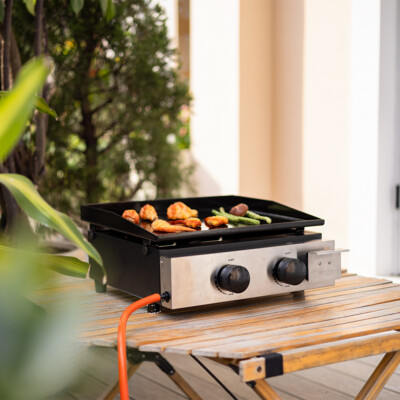 Griddle Pan Bbq Grill With Flat Top Portable Burner Gas Hot Plate