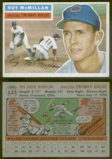 (20279) 1956 Topps 123 Roy McMillan Gray Back Reds-EX