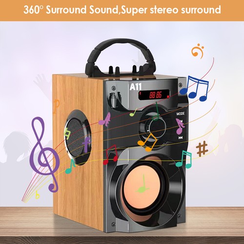 Bluetooth Speaker Portable Wireless Heavy Bass Subwoofer FM Radio MP3 Player AUX - Picture 4 of 8