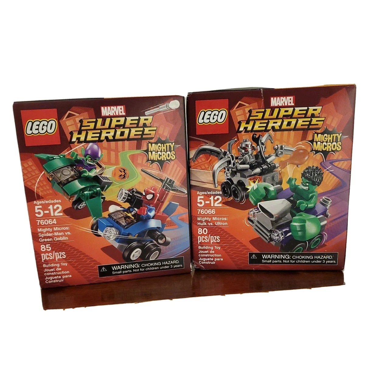 Lego Mighty Micros lot 2 Hulk vs Ultron 76066 Spider man Green