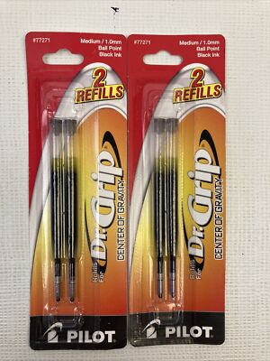 2 Pilot Refill for Dr. Grip Center Of Gravity Pen Medium Black Ink 2/Pack 77271