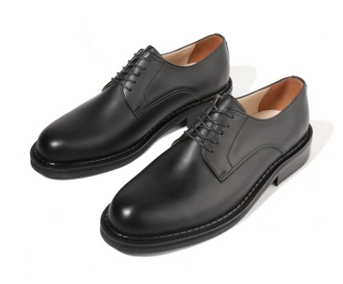 Zapatos Oxford Derby con cordones de cuero negro mate para hombre suela vibram - Imagen 4 de 18