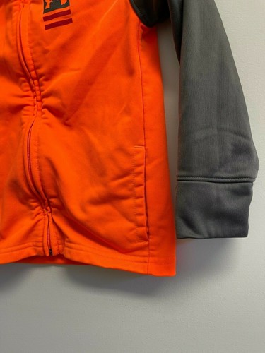 Under Armour BOYS Size 4 Orange/Grey Full Zip Track Jacket UA Logo - Picture 4 of 6