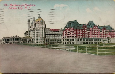 1913 Street View Marlborough-Blenheim Atlantic City New Jersey NJ Postcard B3