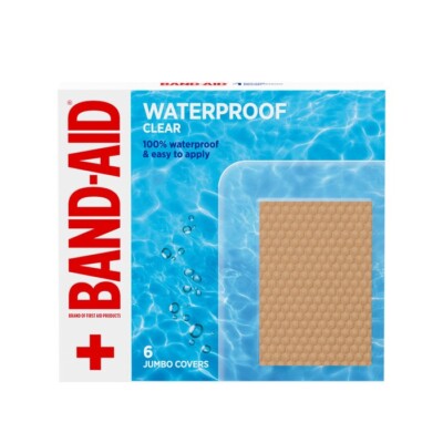 BAND-AID Waterproof Clear Jumbo Bandages 6ct