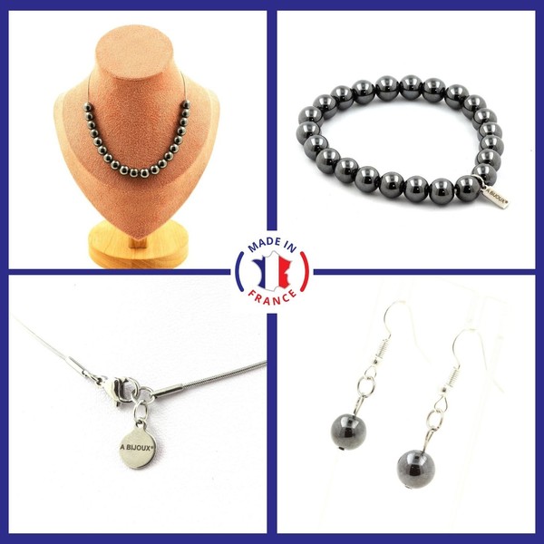 Schmuckset Armband Halskette Ohrringe Mit 20 Perlen GrößE Personalisierbar-image