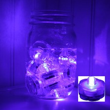 PURPLE  24 LED Submersible Waterproof Wedding Floral Decoration Tea Lights for