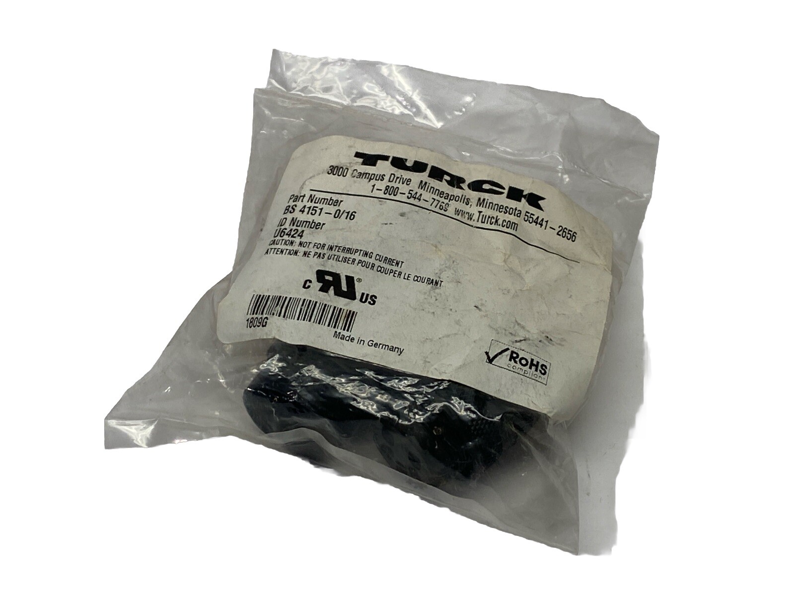 Turck BS 4151-0/16 Actuator Sensor Field Wireable Connector M 7/8" 5-Pin U6424